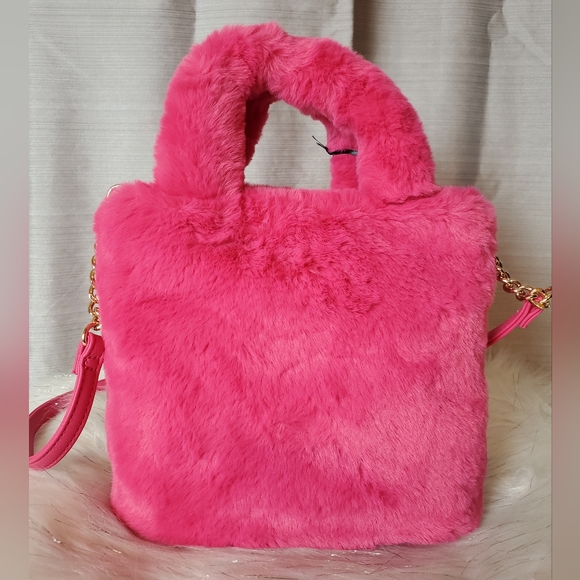 JUICY COUTURE hot pink free love fluffy mini tote - Picture 5 of 8